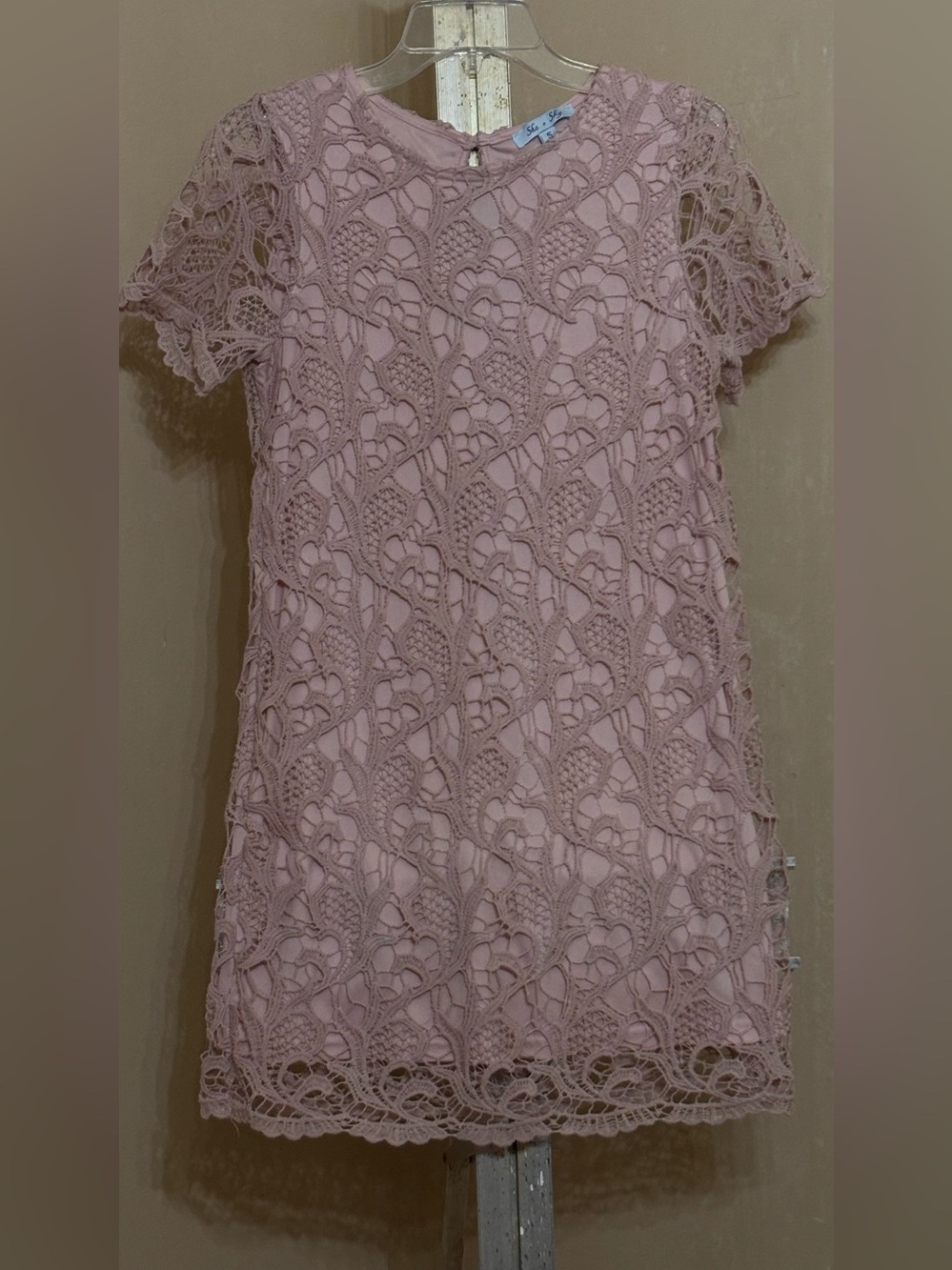she sky lace dress She + Sky Boutique White Dress Lace Crochet size M